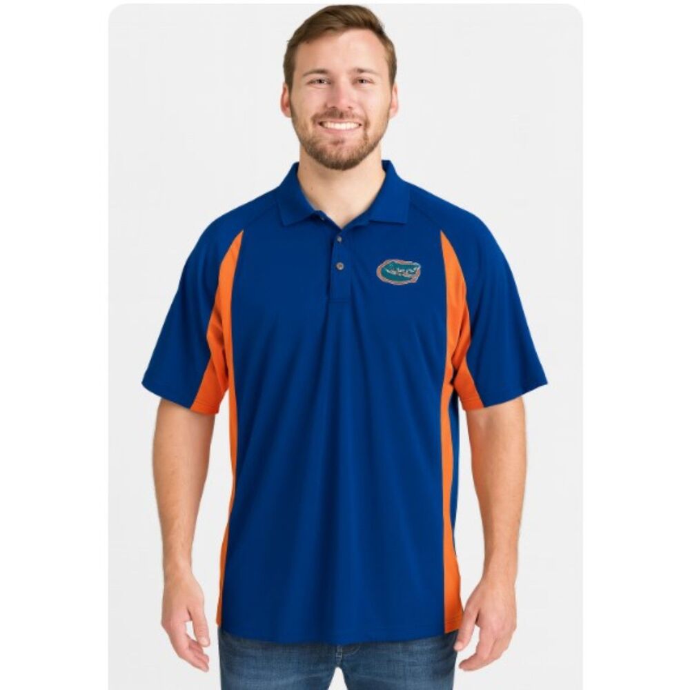 Florida Gators Polo Shirt Vintage Pressbox Blue Orange Pullover Mens Size 2X